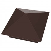 Колпак металлический RAL8017 Коричневый Шоколад на столб заборный 1,5х1,5 кирпича размер под посадку 450х450мм