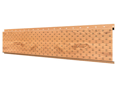 Линеарная потолочно-стеновая панель с ПЕРФОРАЦИЕЙ для вентиляции Клен Светлый 3Д SteelArt Россия