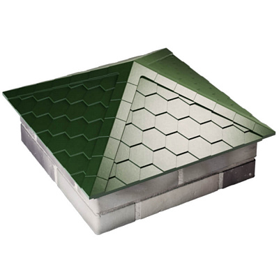 Колпак ZKING EVEREST 535х535мм на столб 2х2 кирпича Зеленый