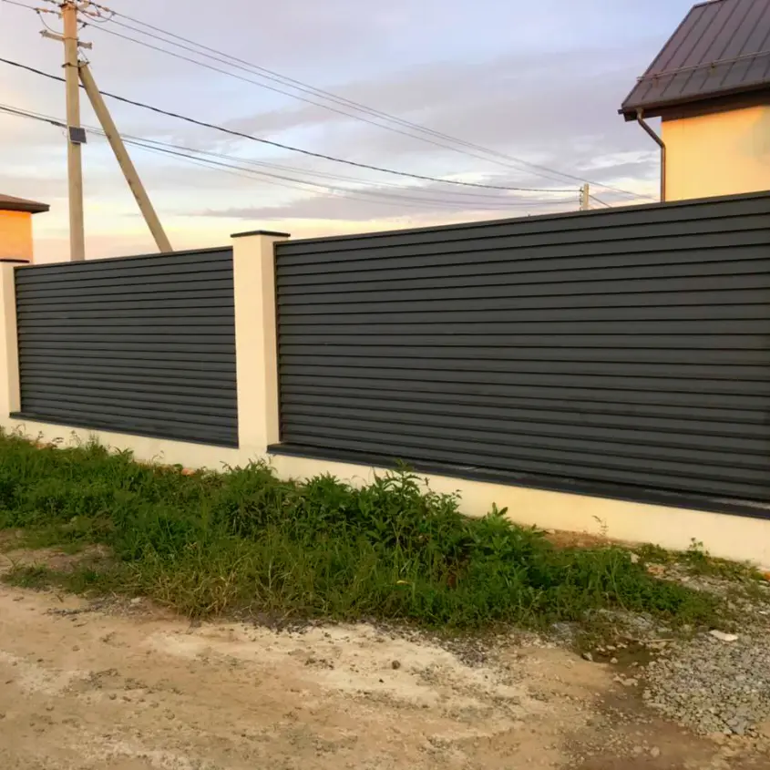 Фото 5 двусторонний забор Реснички 7024 МАТТЕ Серый Графит матовый