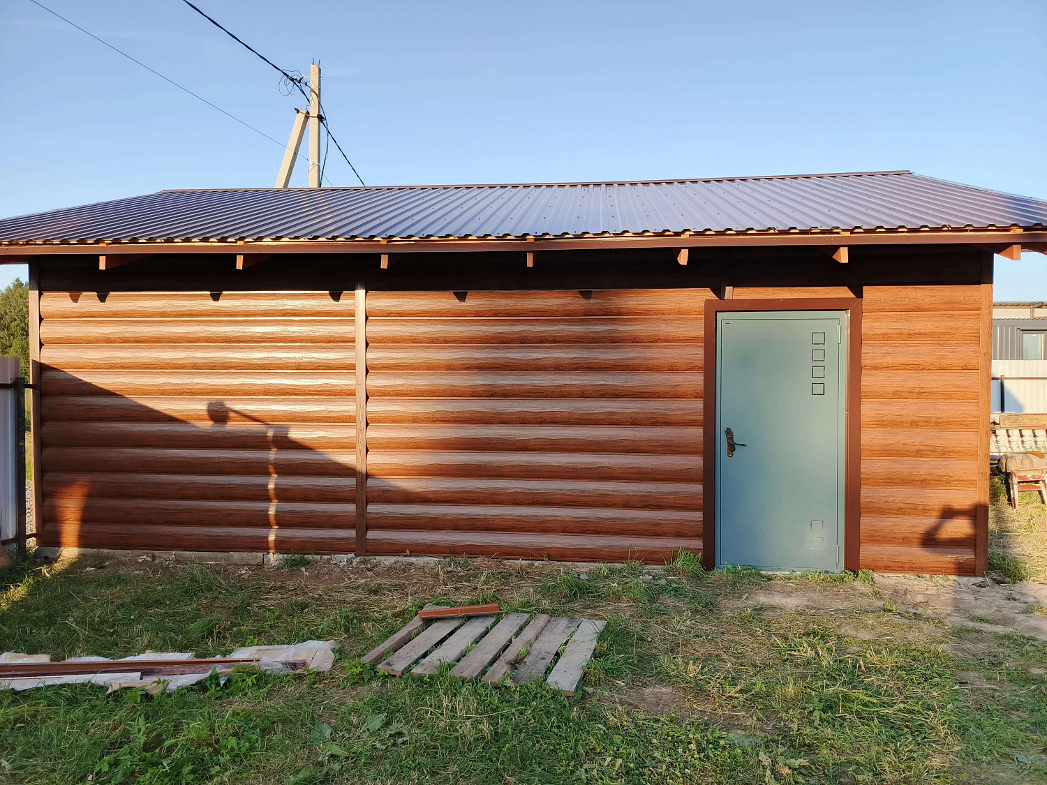 Металлосайдинг Бревно Рубленое 4D Темный Дуб 3D Принтек