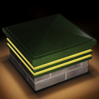 Колпак Бона на 1.5 кирпича Зеленый с подсветкой в комплекте 2